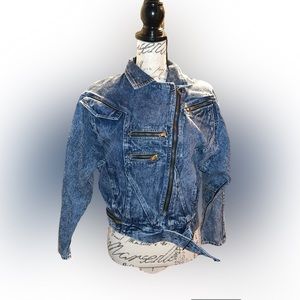 Vintage 1980s Moto Denim Jacket